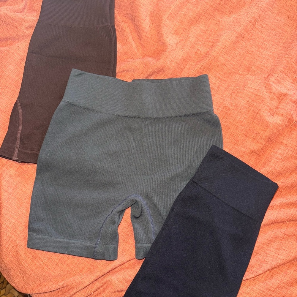 Black and Gray Athletic Shorts with Compression Fit